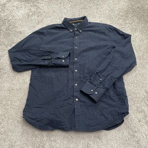 Cactus Man Ricky Singh Button Down Shirt Mens Large Blue Polka Dot Cotton Casual